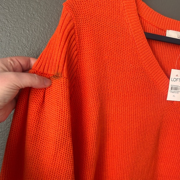 Bright Neon Orange Loft Knitted Sweater Women’s XL - Picture 4 of 10